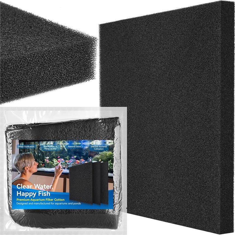 Borlech Aquarium Bio Filter Sponge Pad - Cut-to-Size Aquarium Filter Media for Fish Tank, Pond, Sump - Mechanical & Biological Filtration (18.5"x18.5"x1.6", 35PPI, 1 Pack) - Image 1